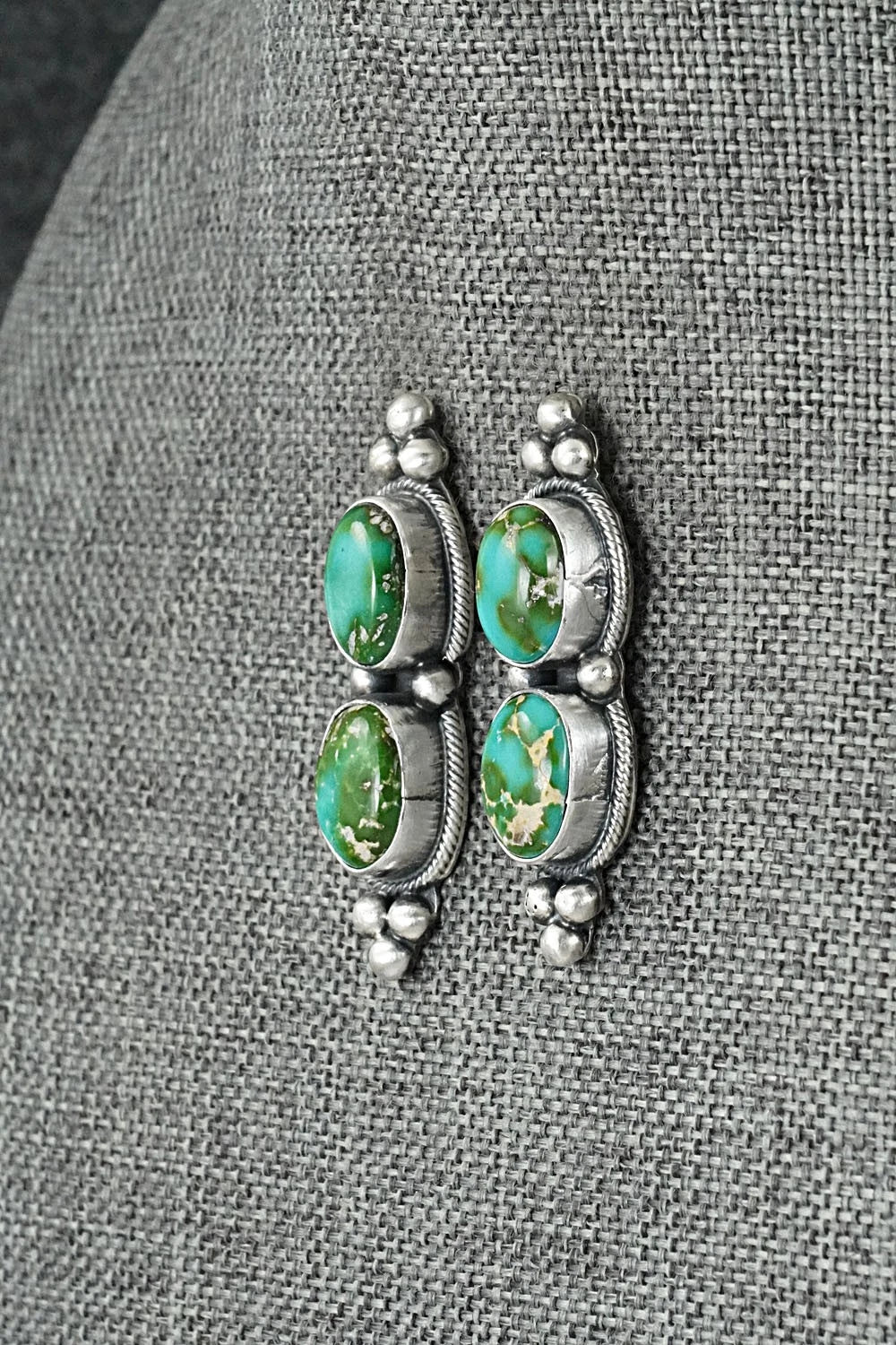 Turquoise & Sterling Silver Squash Blossom Set - Darrin Livingston