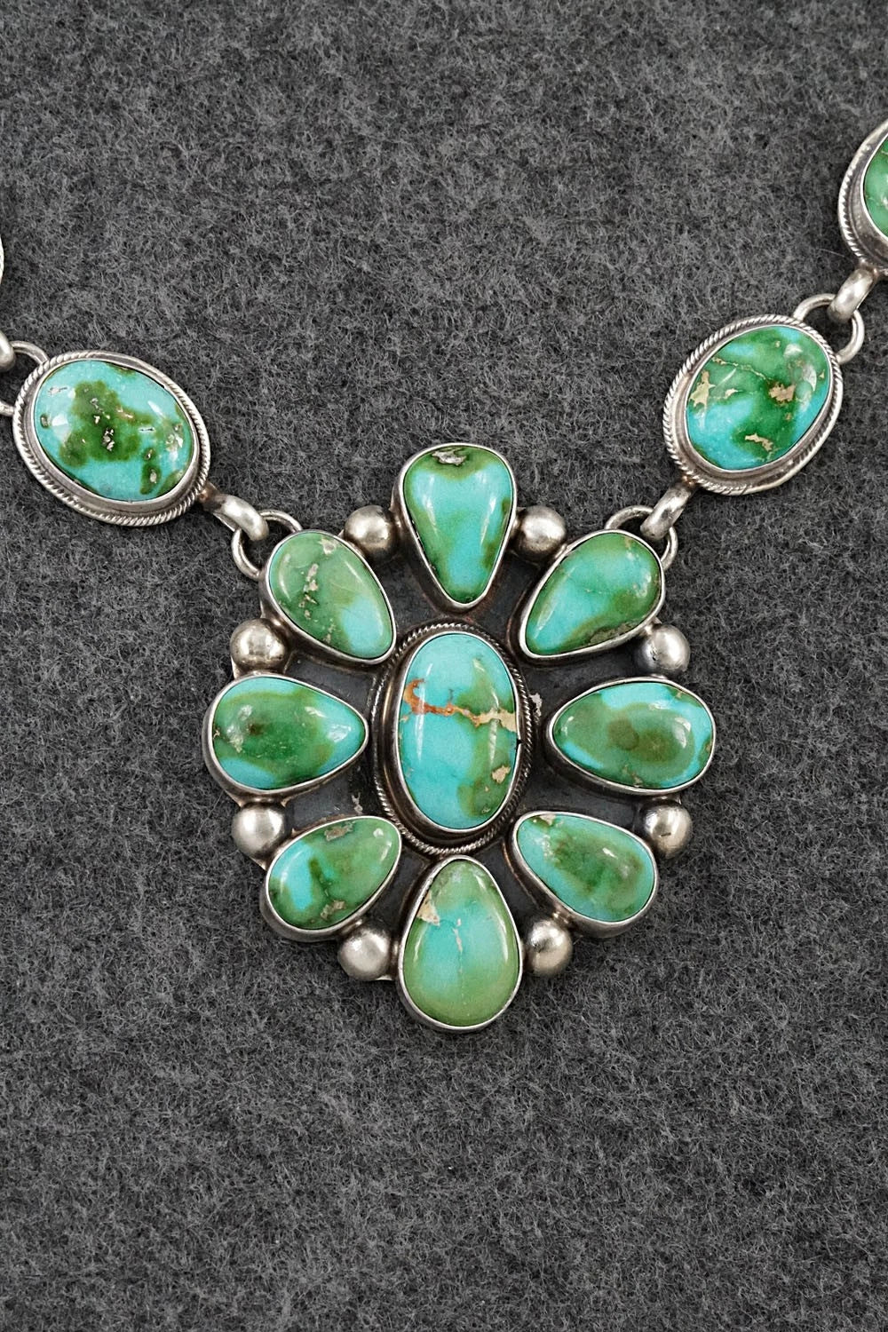 Turquoise & Sterling Silver Necklace and Earrings Set - Kathleen Livingston