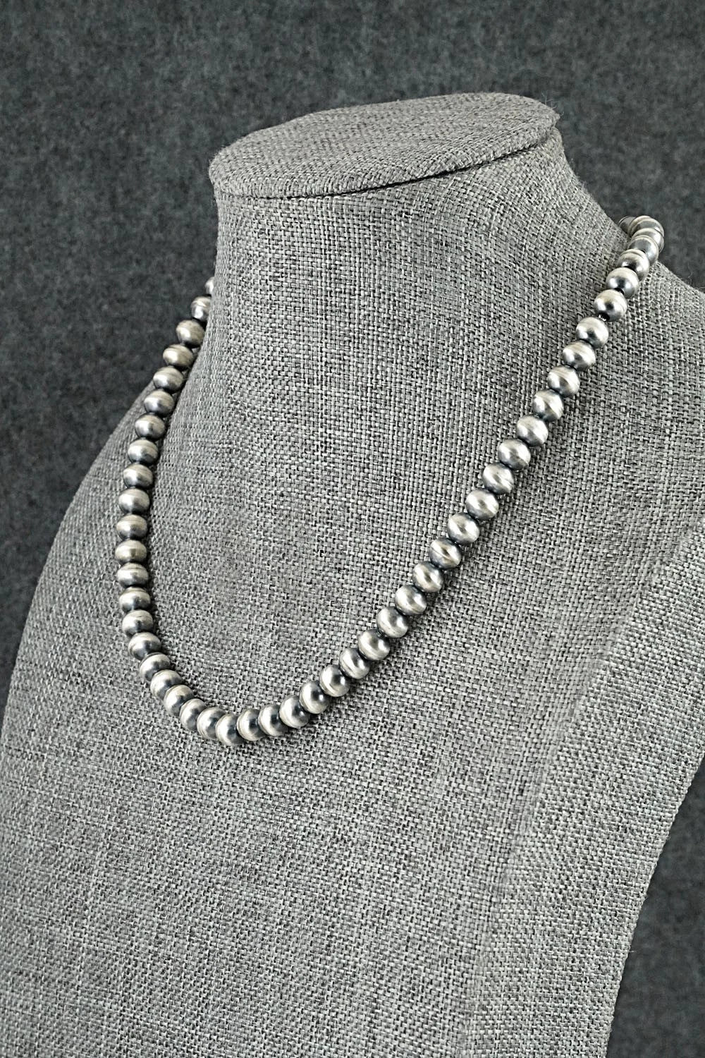 Sterling Silver Navajo Pearl Necklace 14" - Dorinda Mariano
