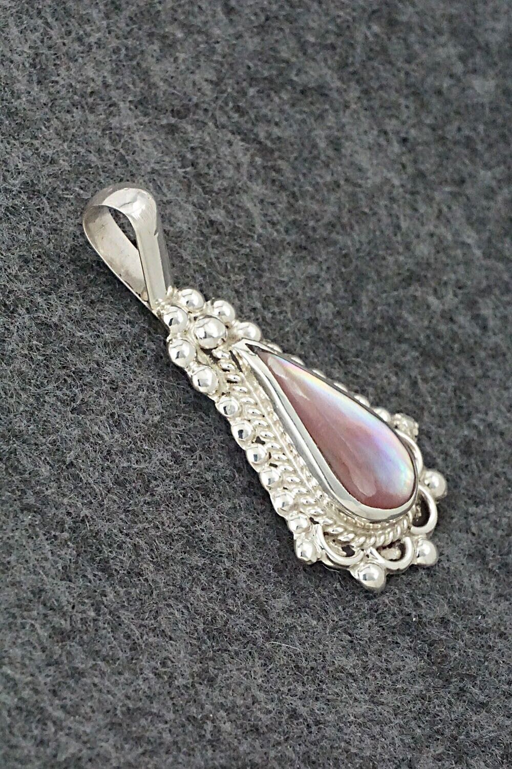 Mother of Pearl & Sterling Silver Pendant - Juanita Yatsatie