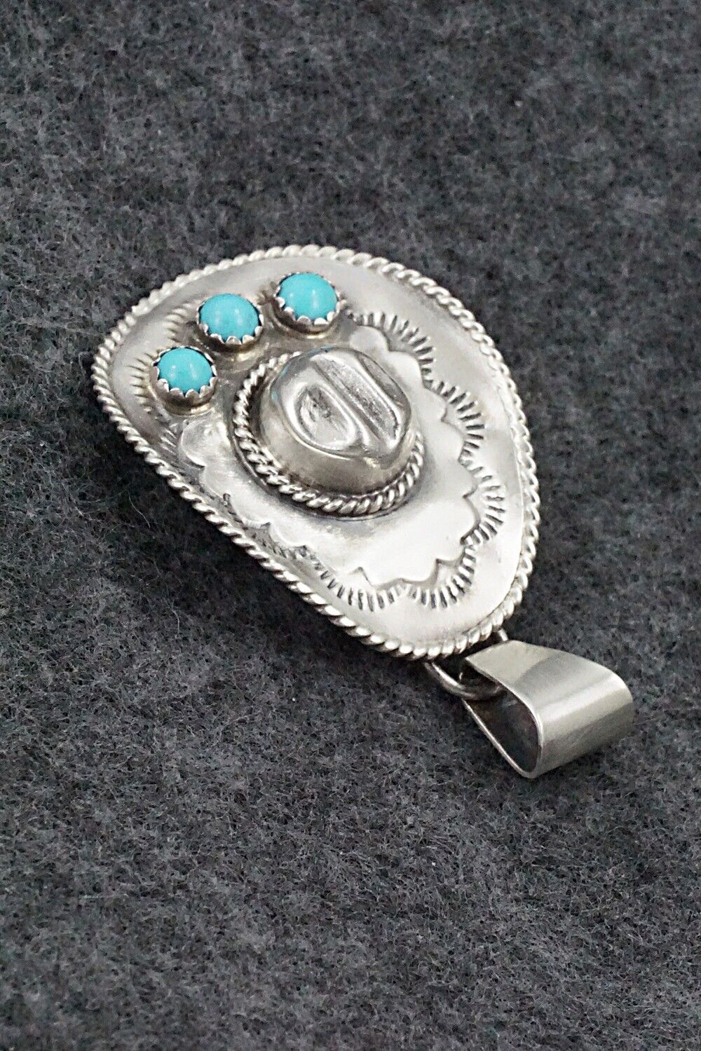 Turquoise & Sterling Silver Pendant - Bobby Platero