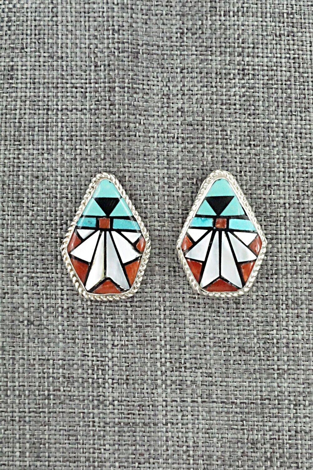 Multi-Stone Inlay & Sterling Silver Earrings - Ola Eriacho