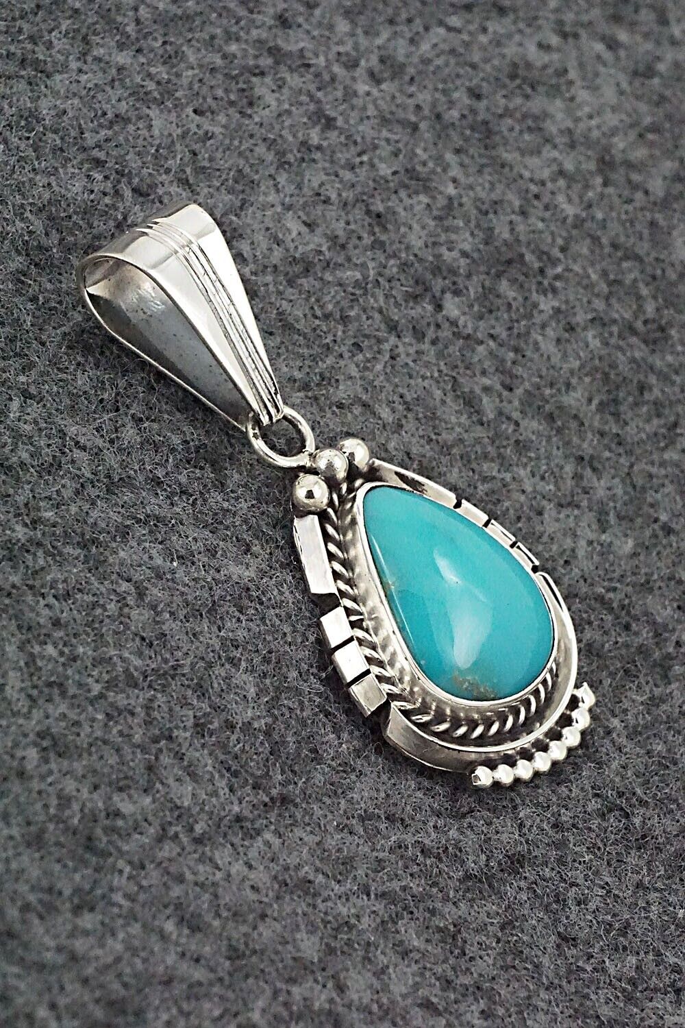Turquoise & Sterling Silver Pendant - Samuel Yellowhair