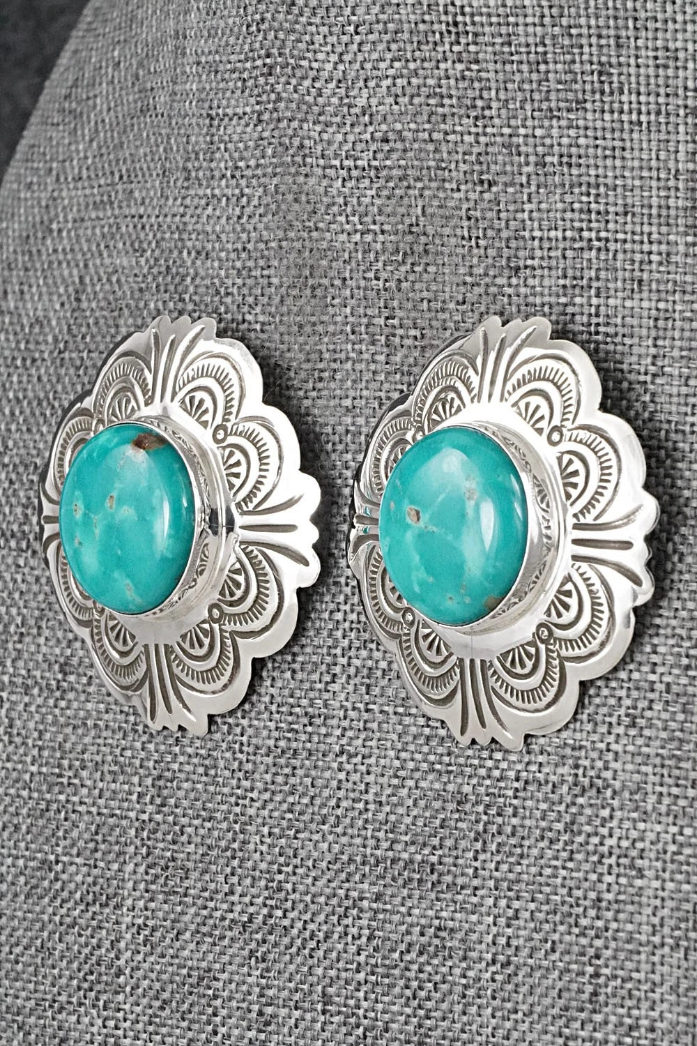 Turquoise & Sterling Silver Earrings - Arnold Blackgoat