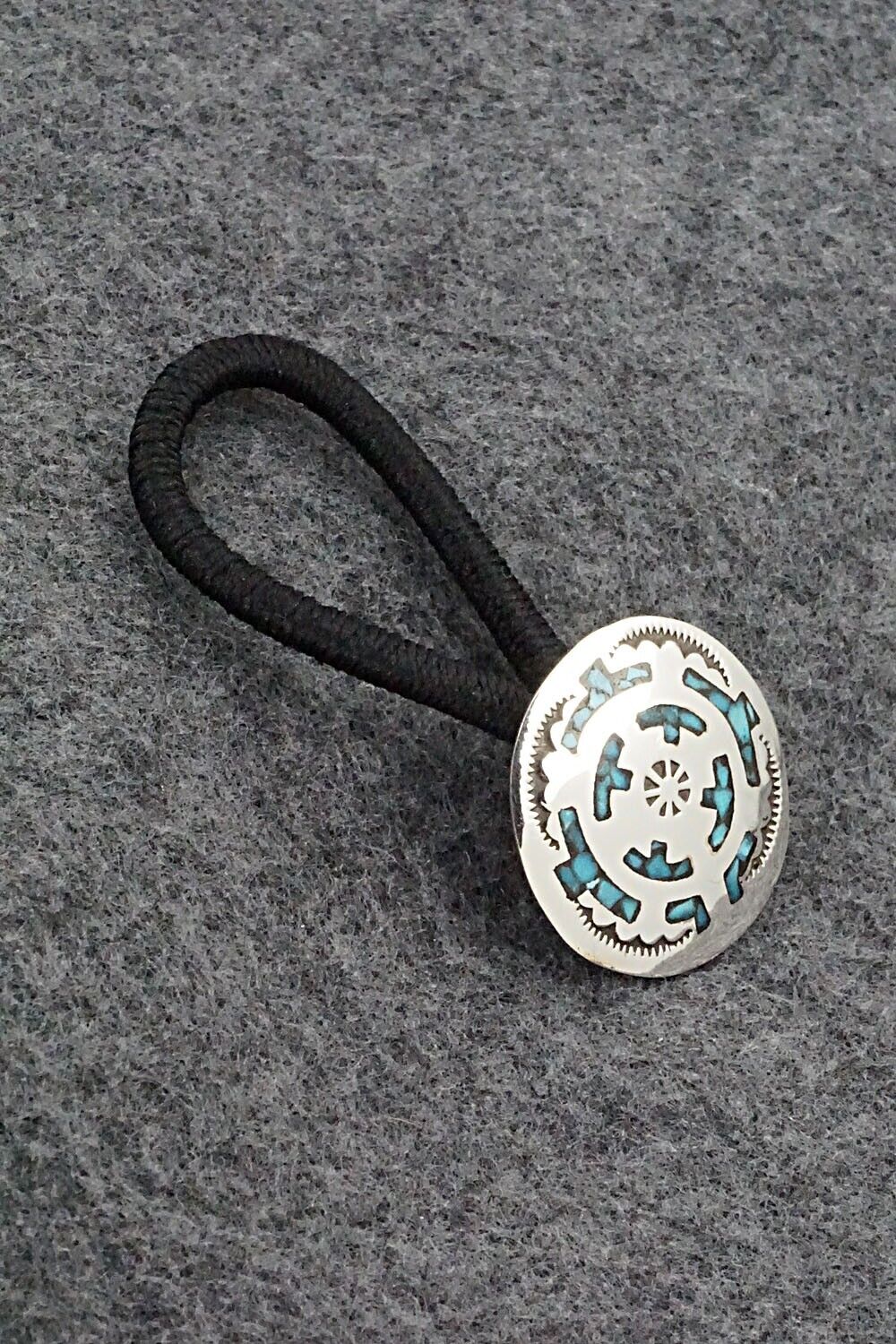 Turquoise & Sterling Silver Hair Tie - Joleen Yazzie