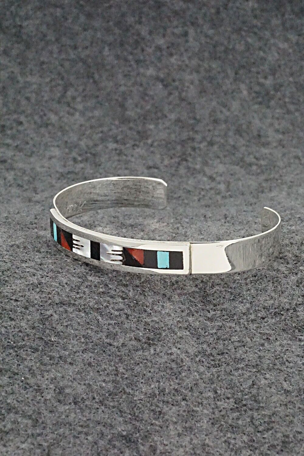 Multi-Stone & Sterling Silver Inlay Bracelet - Leander Othole