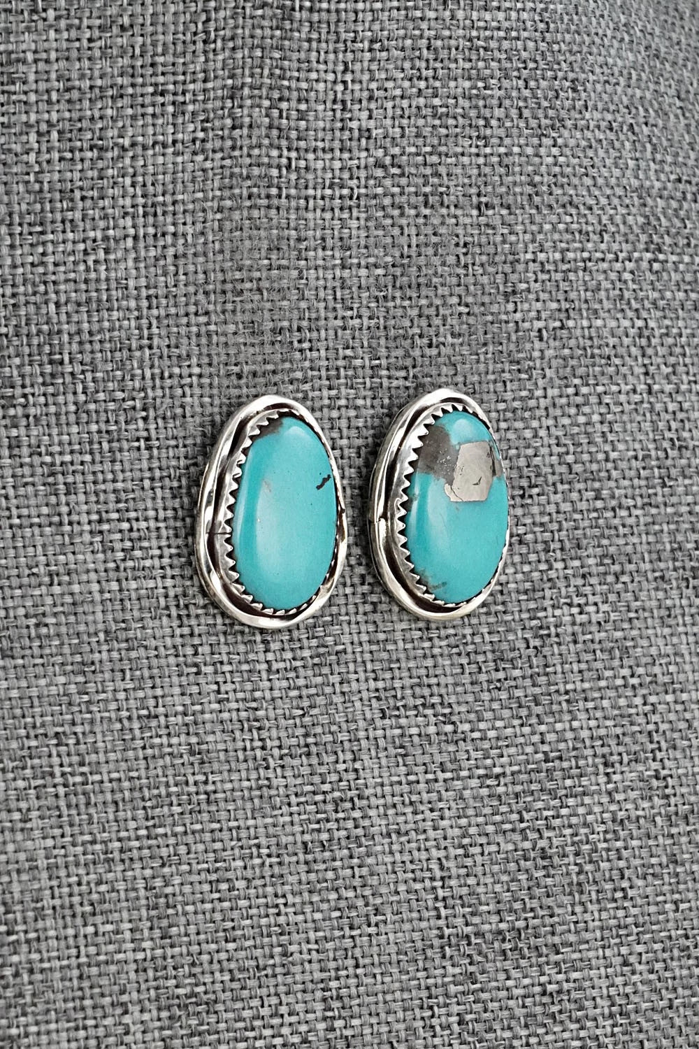 Turquoise & Sterling Silver Earrings - Ernest Hawthorne