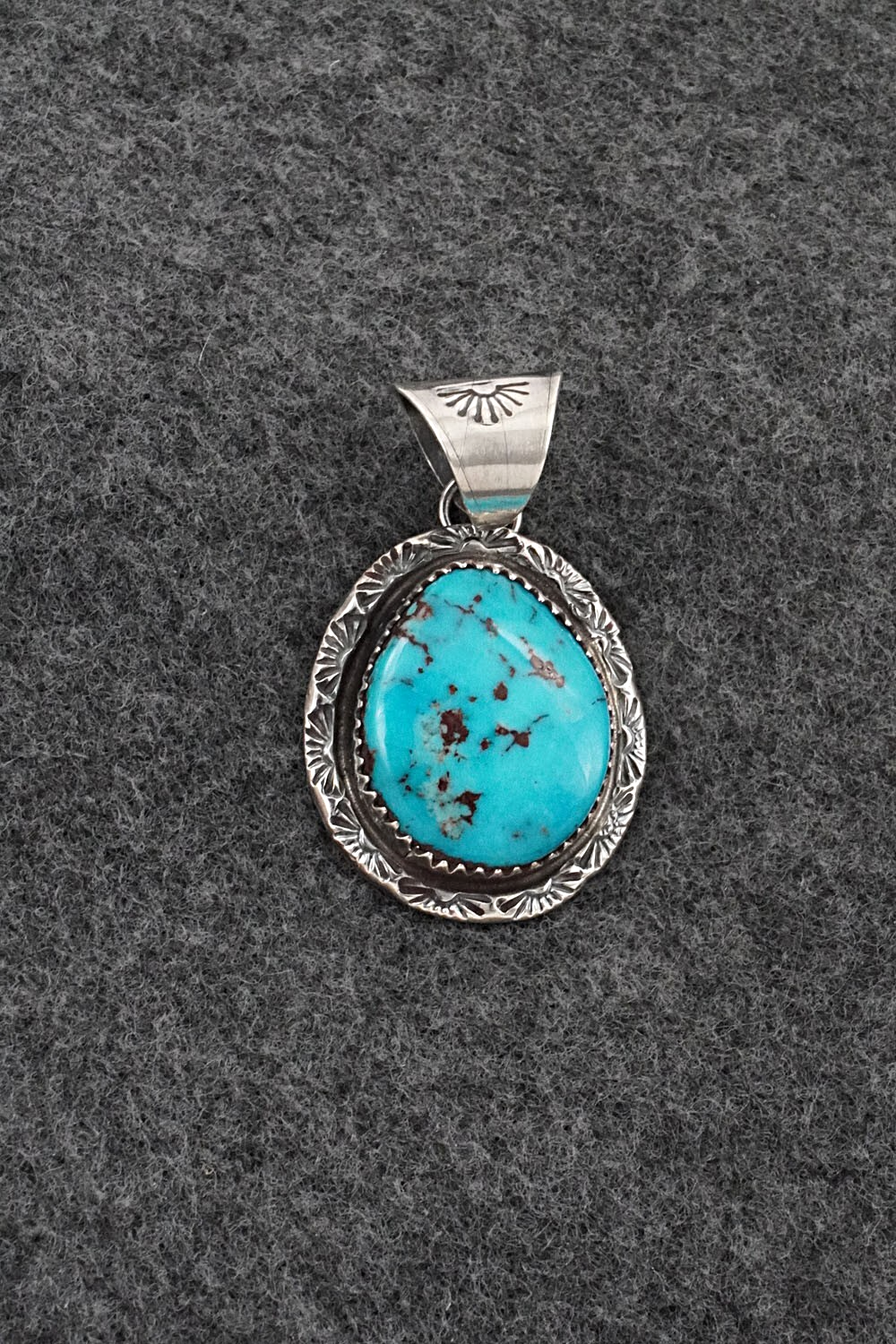 Turquoise & Sterling Silver Pendant - Ernest Hawthorne