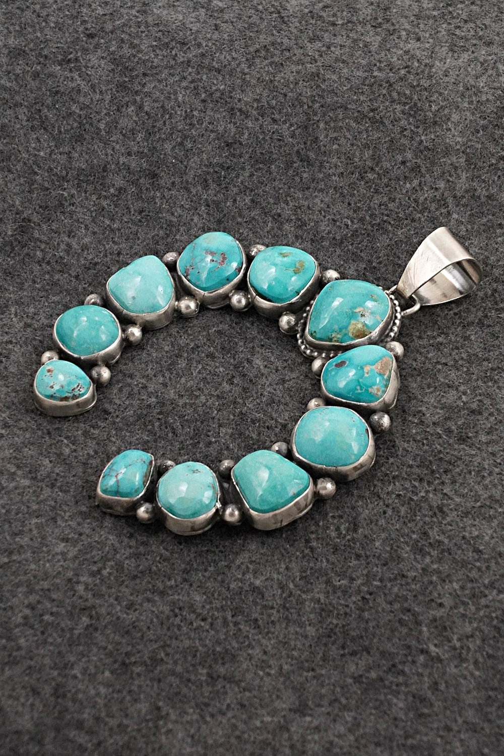 Turquoise & Sterling Silver Naja Pendant - Bobby Johnson