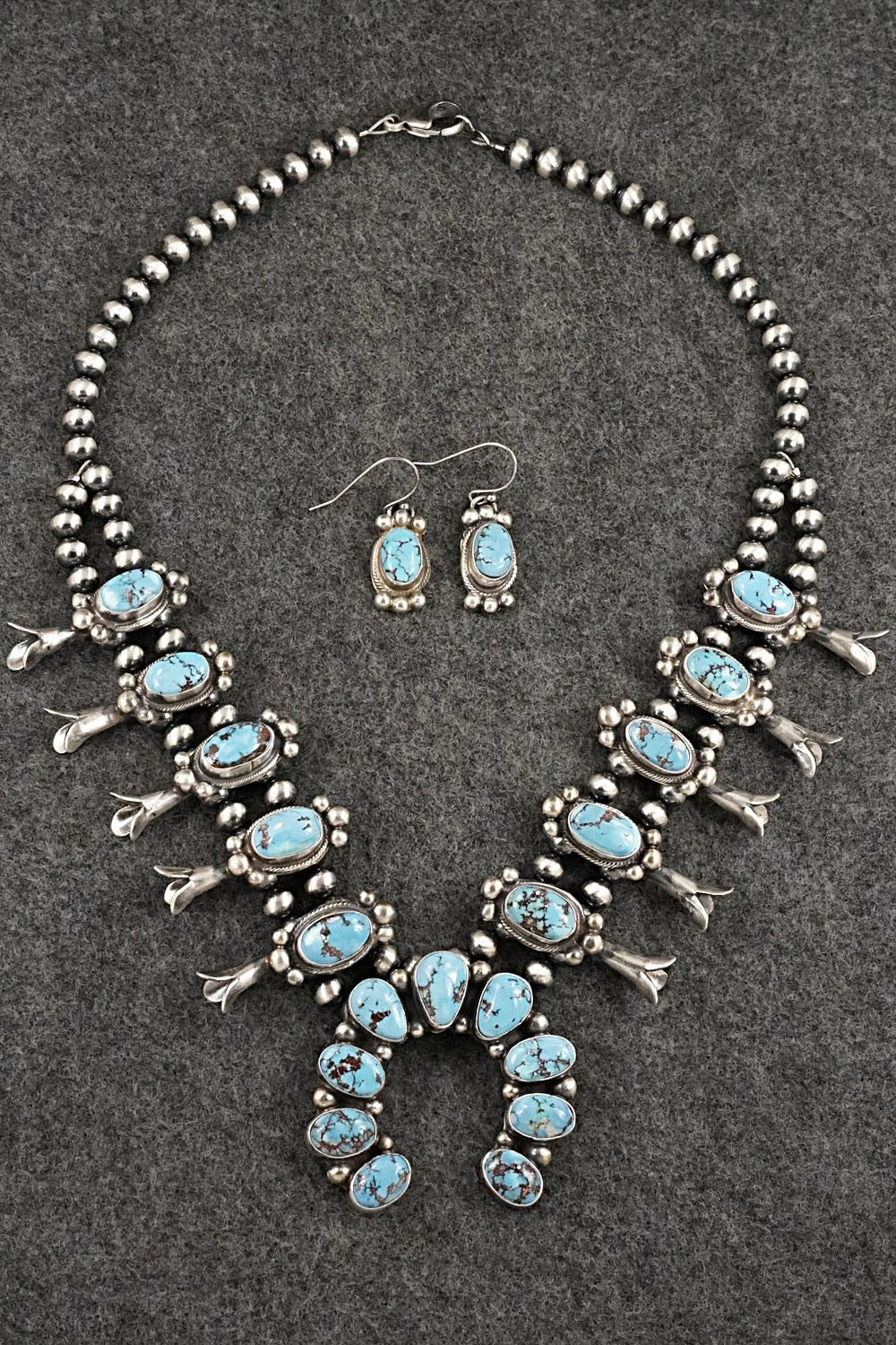Turquoise & Sterling Silver Squash Blossom Set - Kathleen Livingston