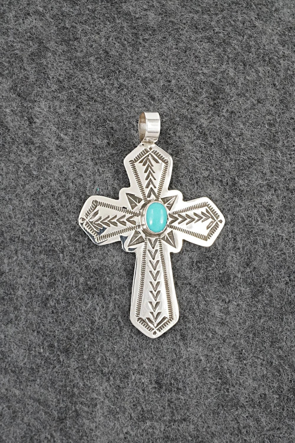 Turquoise & Sterling Silver Pendant - Arnold Blackgoat