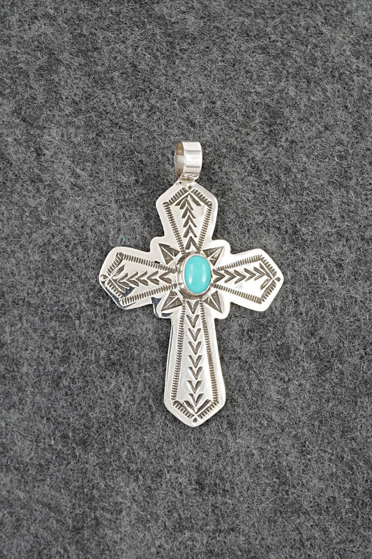 Turquoise & Sterling Silver Pendant - Arnold Blackgoat