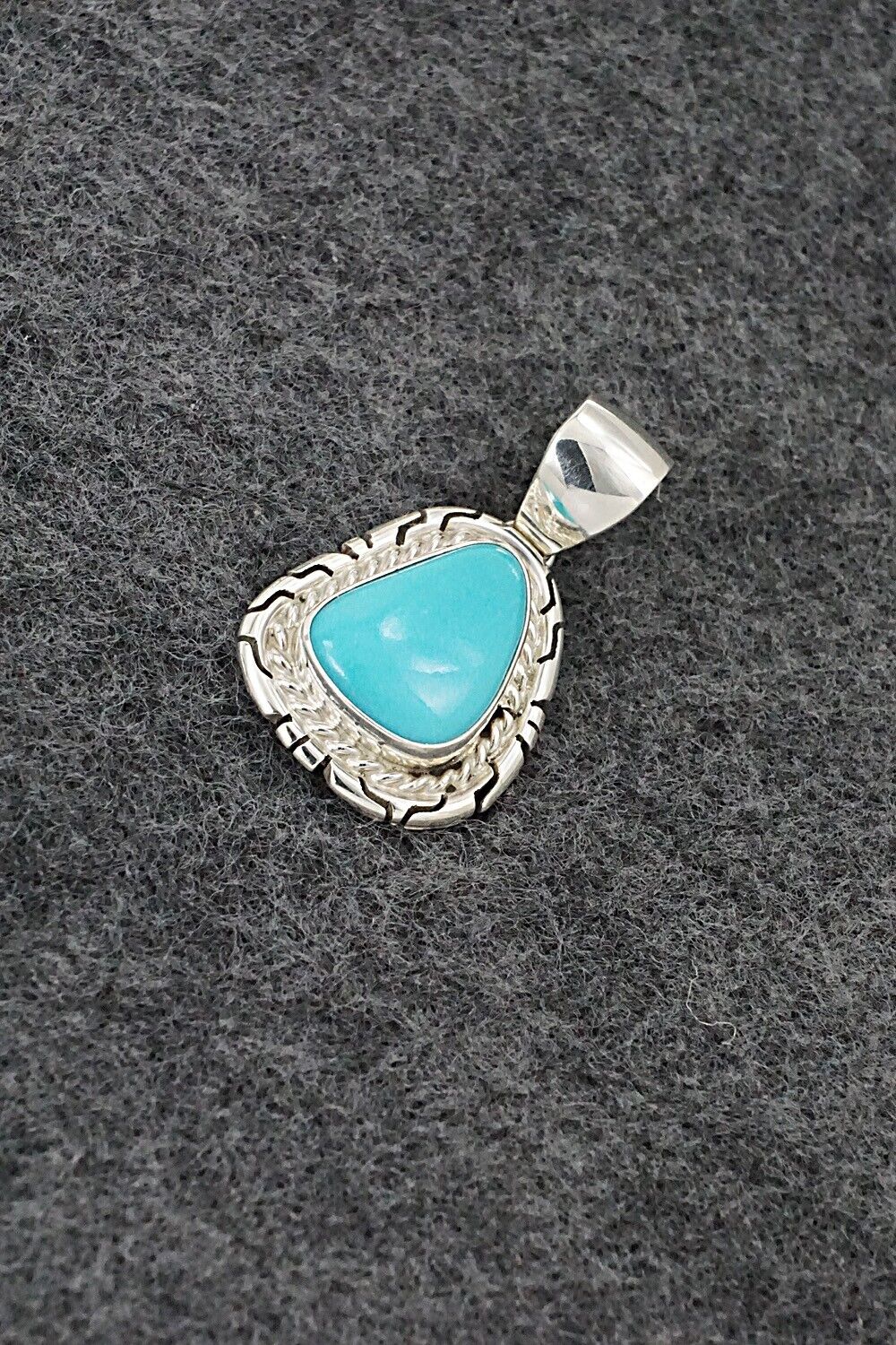 Turquoise & Sterling Silver Pendant - Johnny Frank