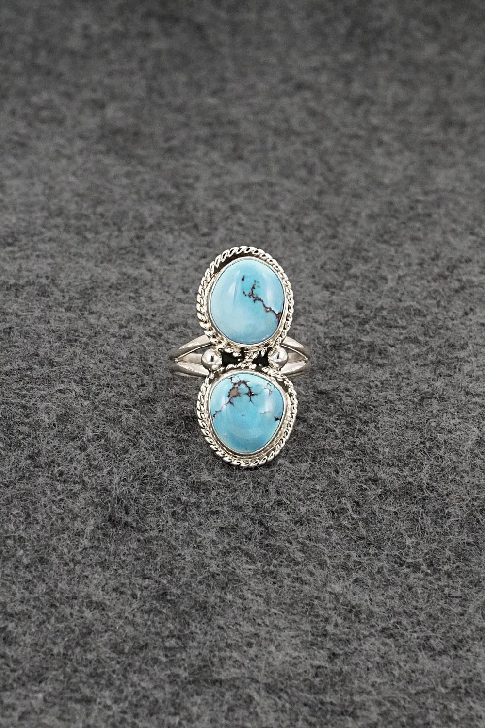 Turquoise & Sterling Silver Ring - Eugene Gruber - Size 6