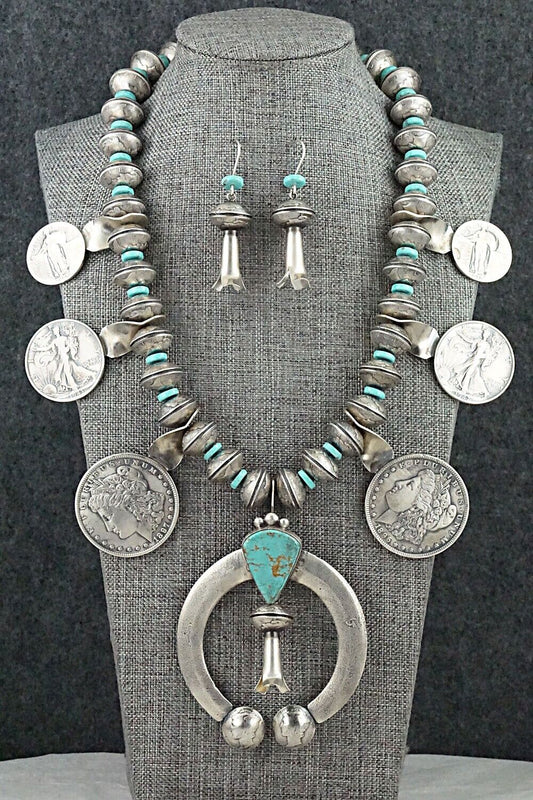 Turquoise & Sterling Silver Squash Blossom Set - James McCabe