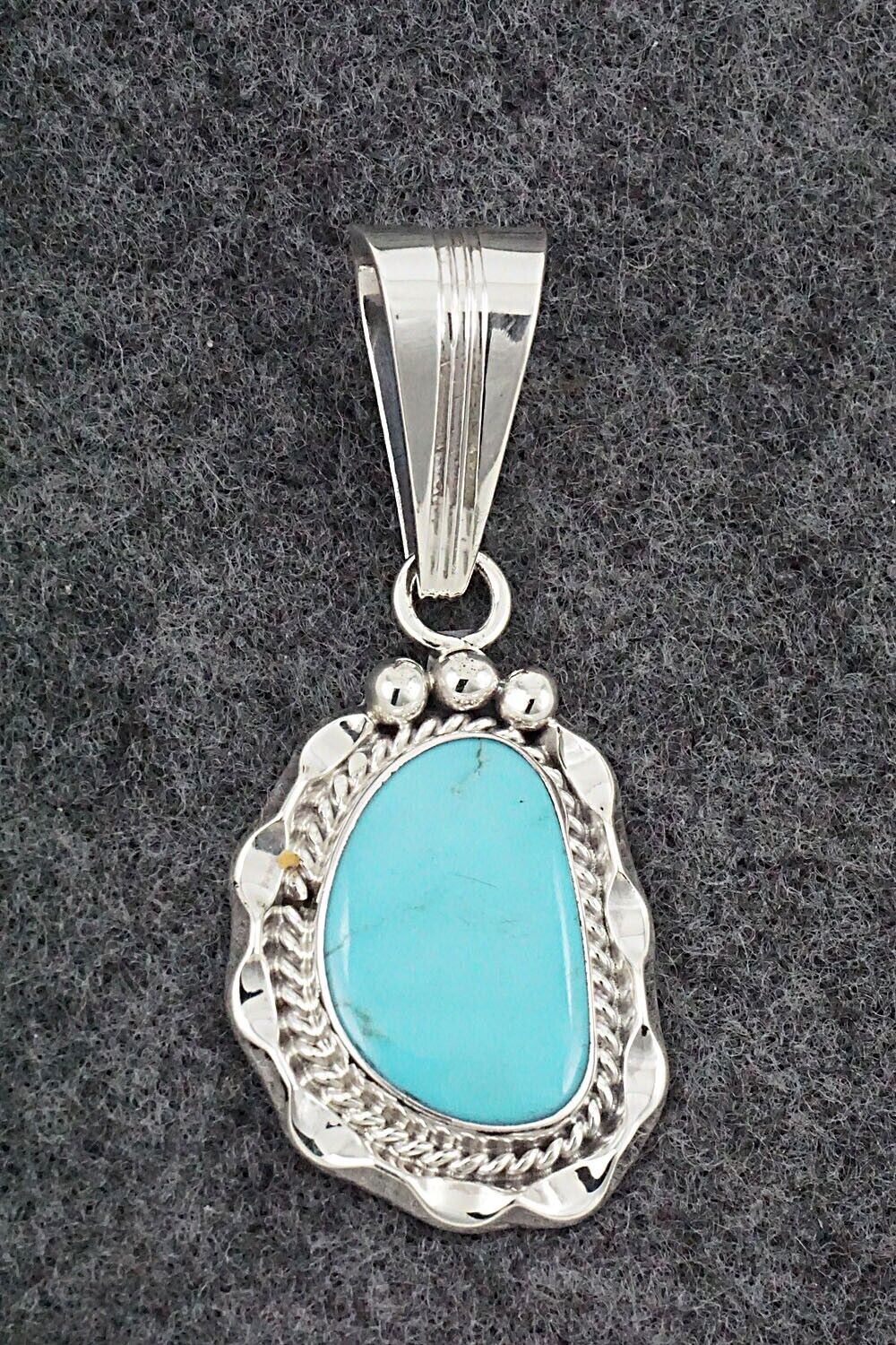 Turquoise & Sterling Silver Pendant - Samuel Yellowhair