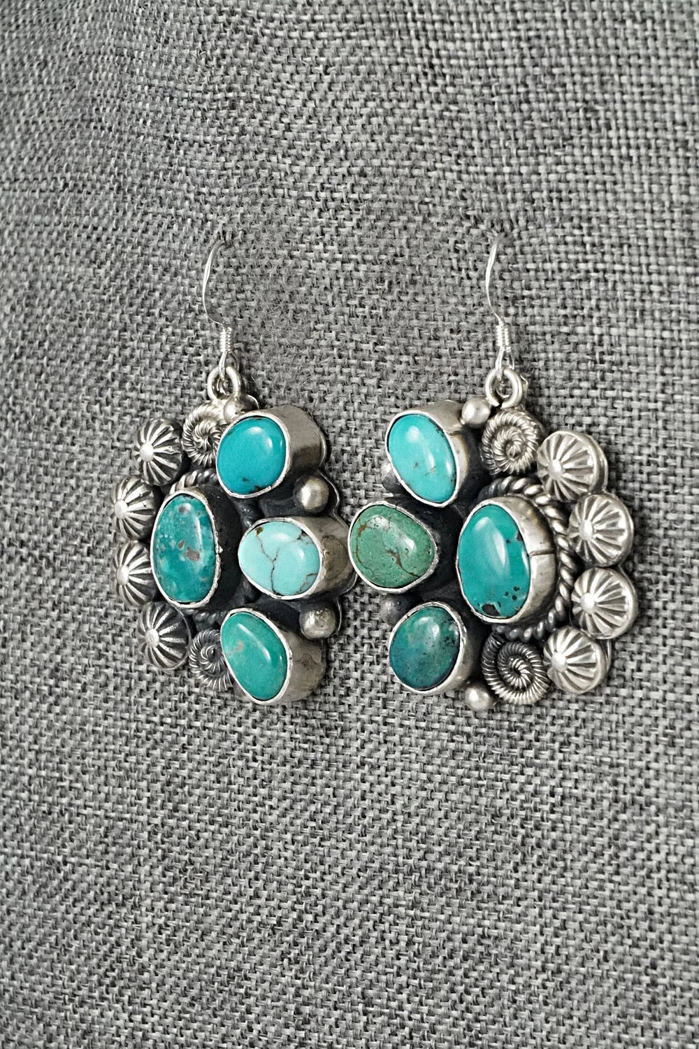 Turquoise & Sterling Silver Necklace and Earrings Set - Rosita Calladitto