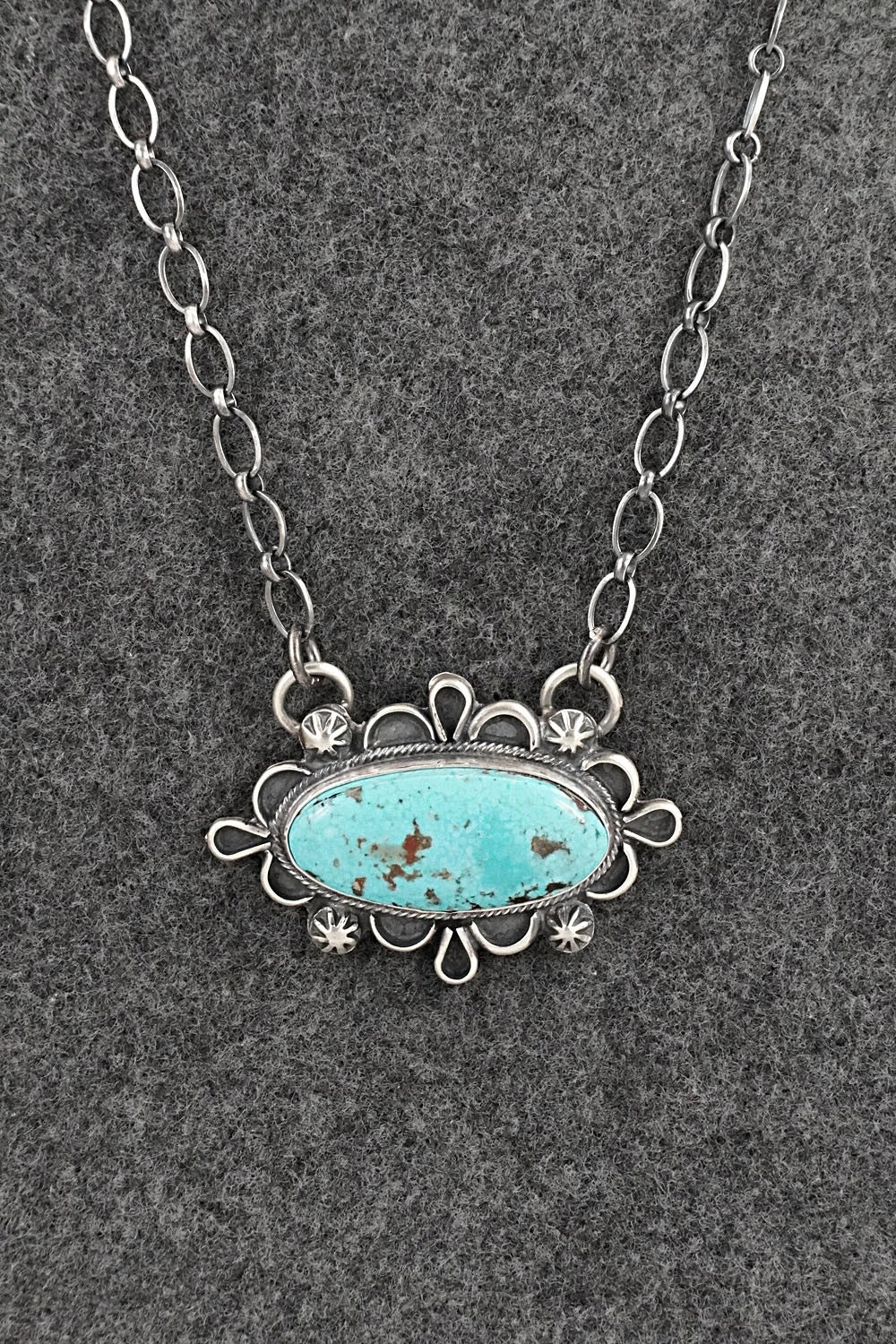 Turquoise & Sterling Silver Necklace - Bobby Johnson