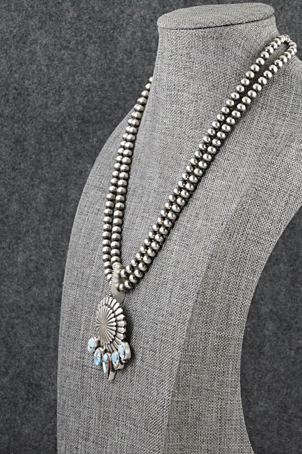 Turquoise & Sterling Silver Necklace - Tom Lewis