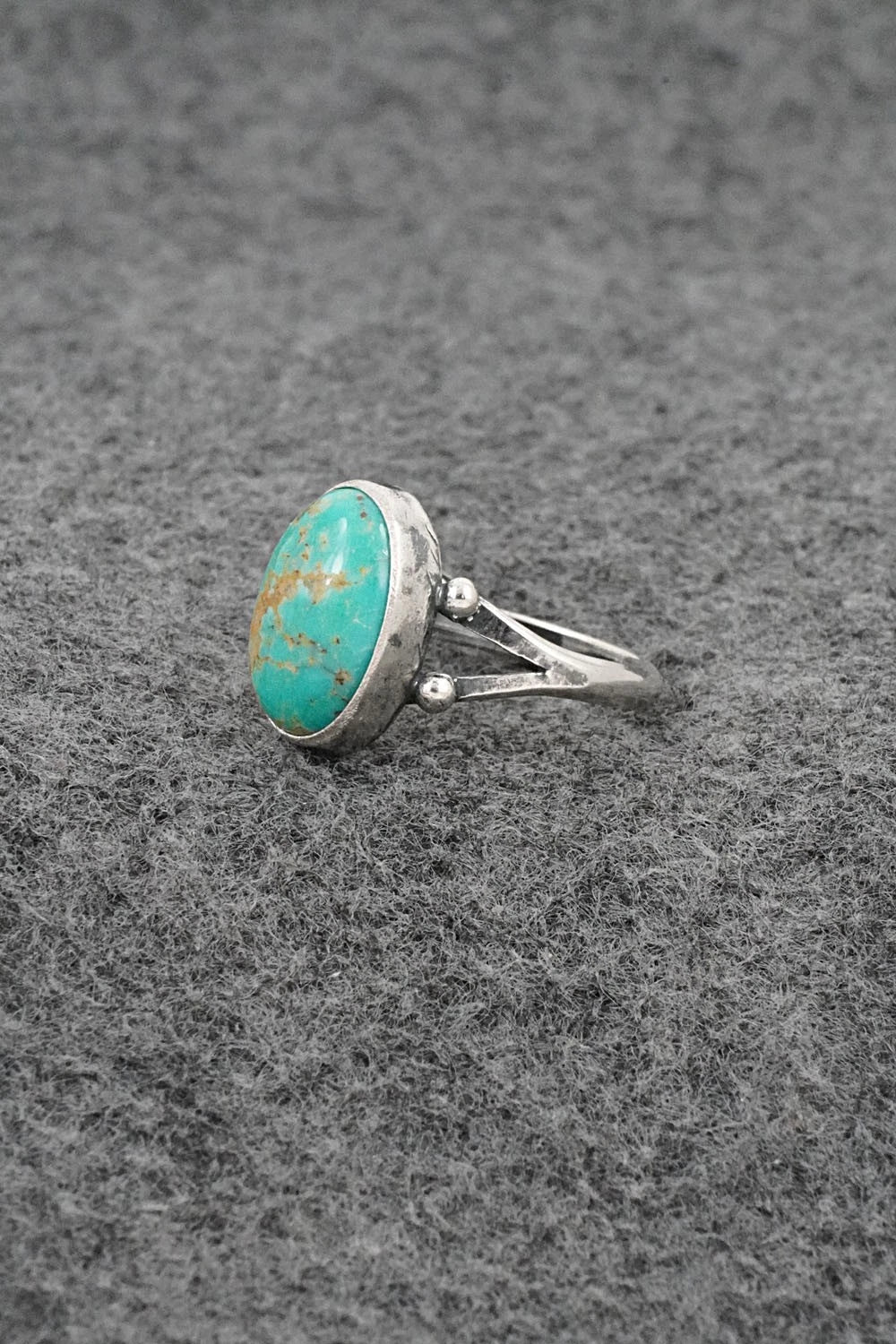 Turquoise and Sterling Silver Ring - Jerryson Henio - Size 6.75