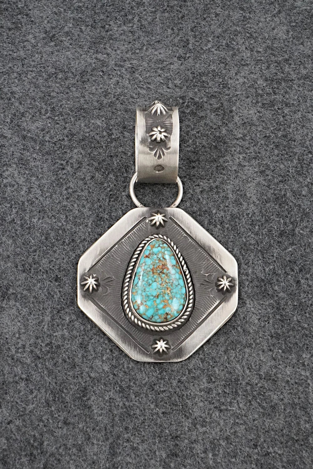 Turquoise & Sterling Silver Pendant - Elvira Bill