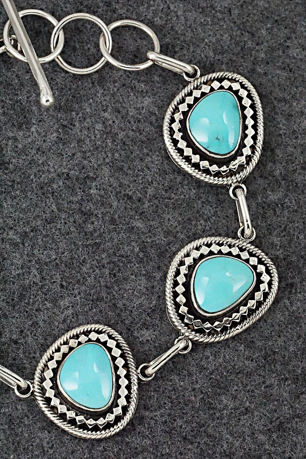 Turquoise & Sterling Silver Link Bracelet - Sheena Jack