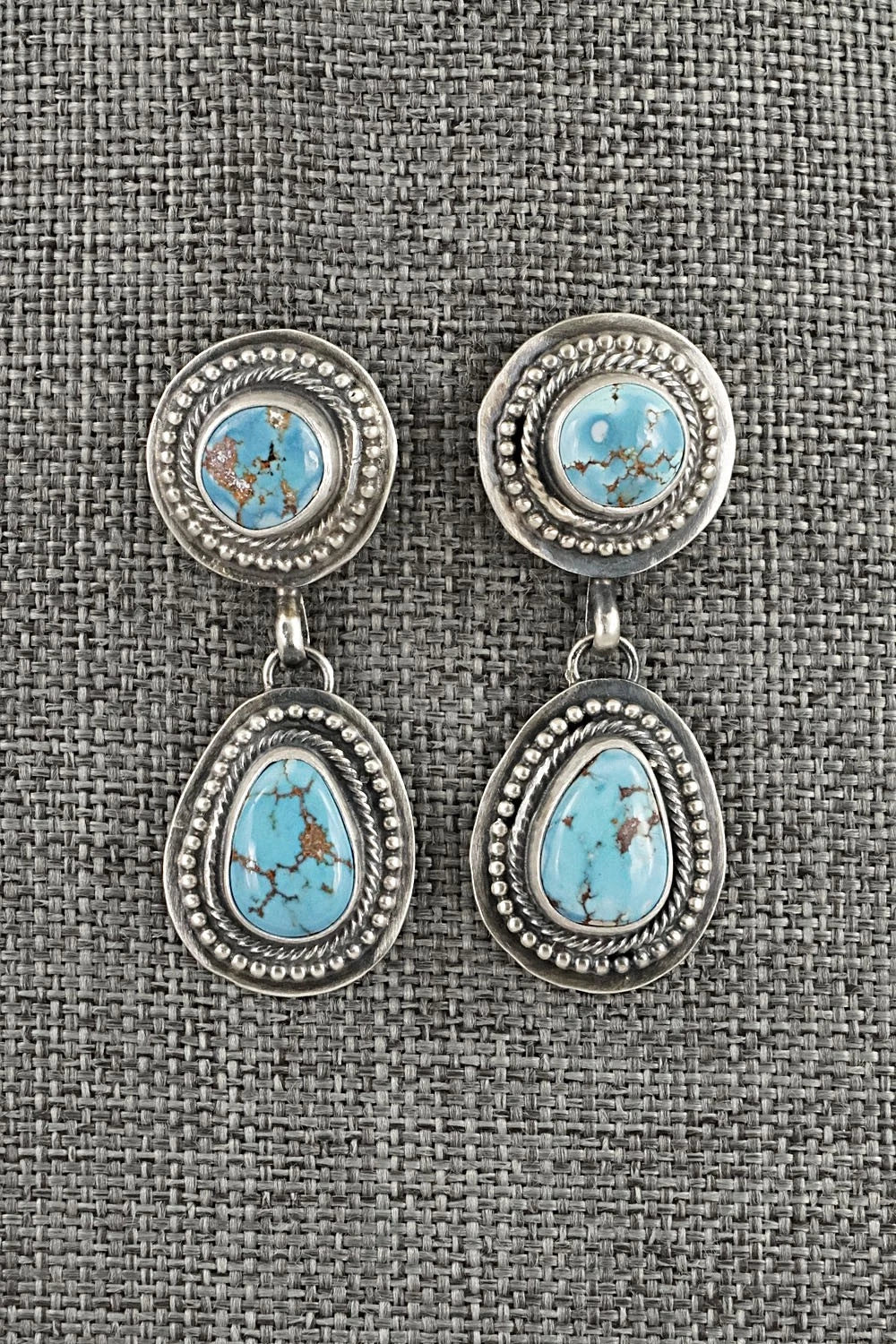 Turquoise & Sterling Silver Necklace and Earrings Set - Kathleen Livingston