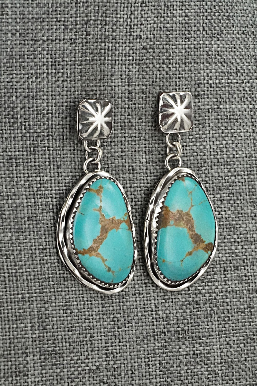 Turquoise & Sterling Silver Earrings - Ernest Hawthorne