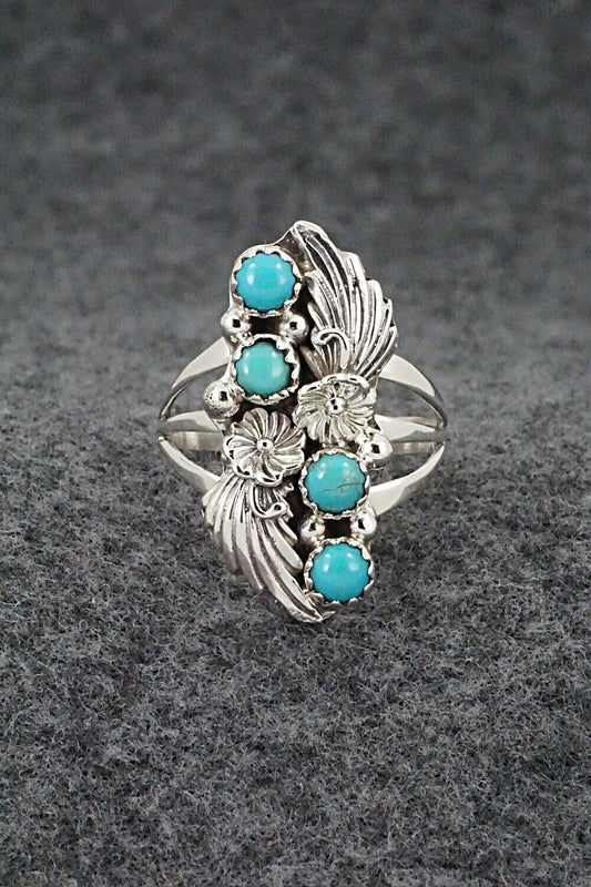 Turquoise & Sterling Silver Ring - Alice Rose Saunders - Size 7.25