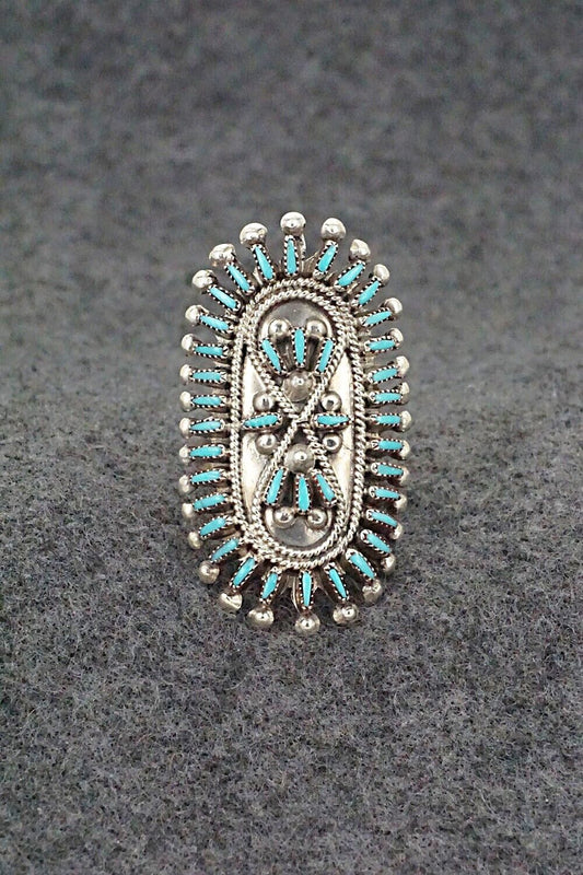 Turquoise & Sterling Silver Ring - Vincent Johnson - Size 7