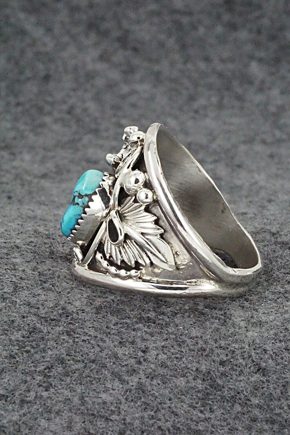 Turquoise & Sterling Silver Ring - Jeannette Saunders - Size 14.5