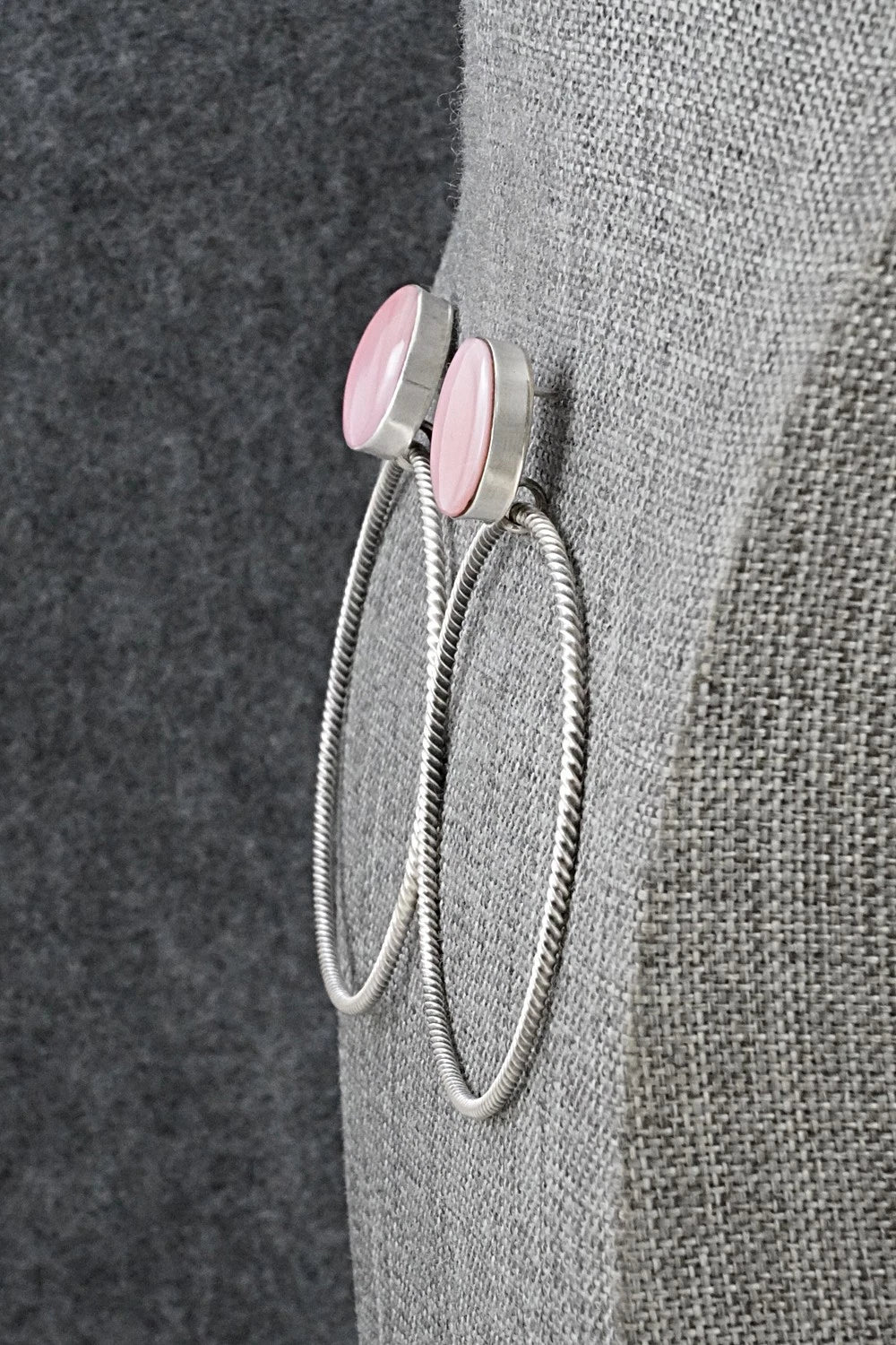 Pink Conch & Sterling Silver Earrings - Verley Betone