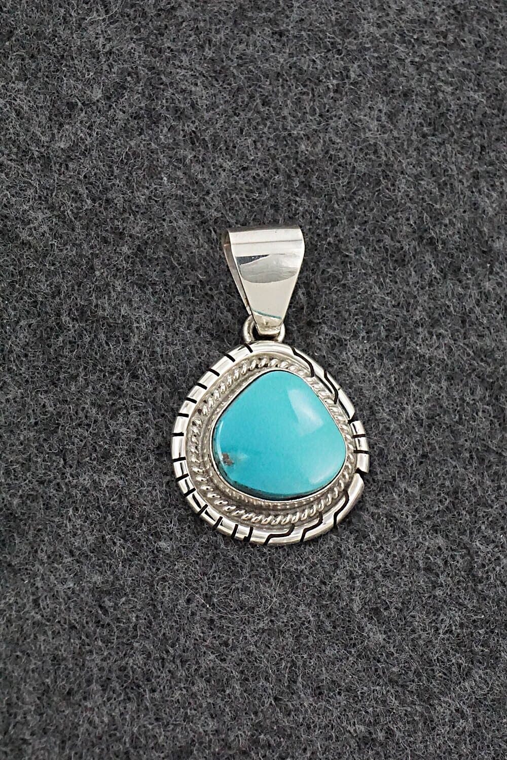 Turquoise & Sterling Silver Pendant - Peggy Skeets