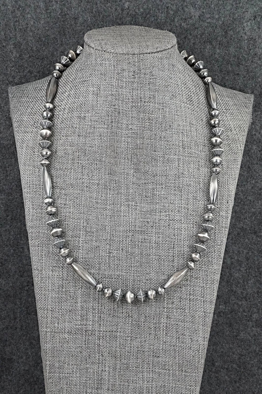Sterling Silver Navajo Pearl Necklace 20" - Vintage