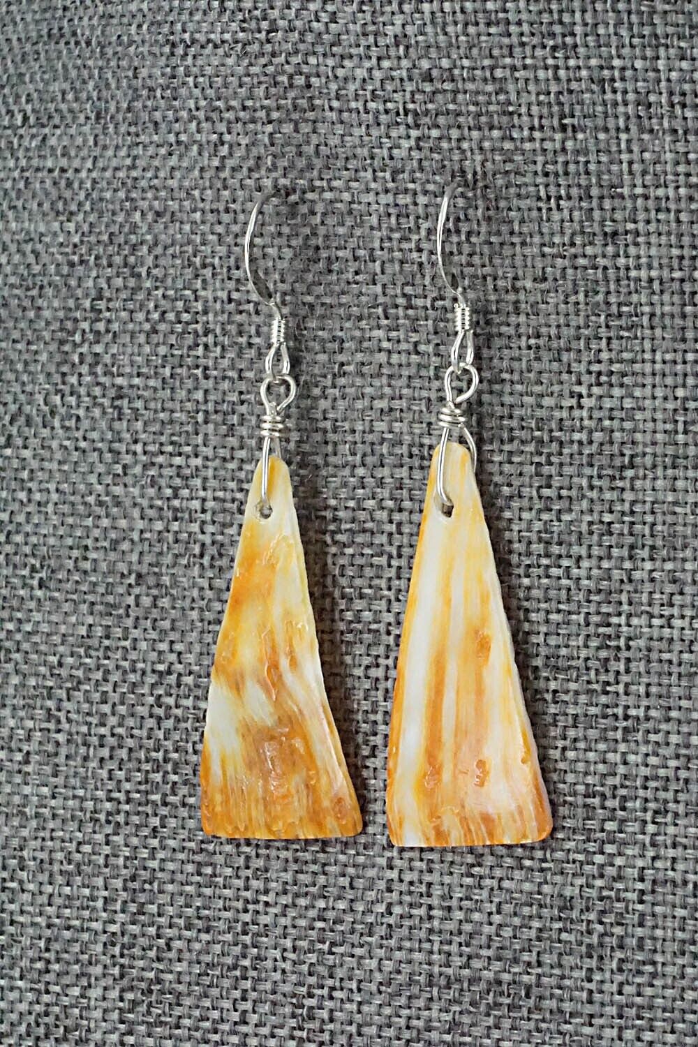 Spiny Oyster & Sterling Silver Earrings - Louise Joe