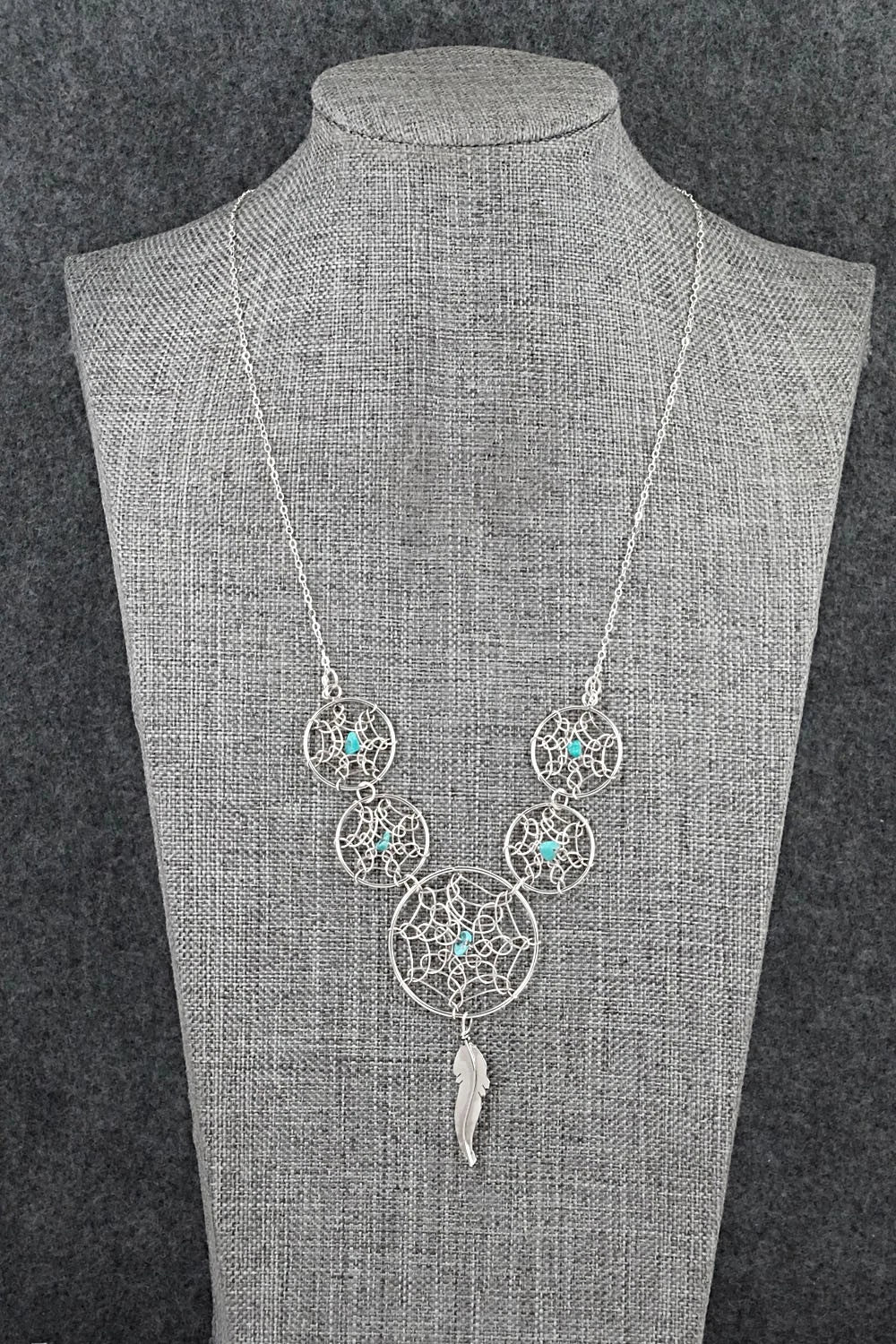 Turquoise & Sterling Silver Necklace - Lorenzo Arviso
