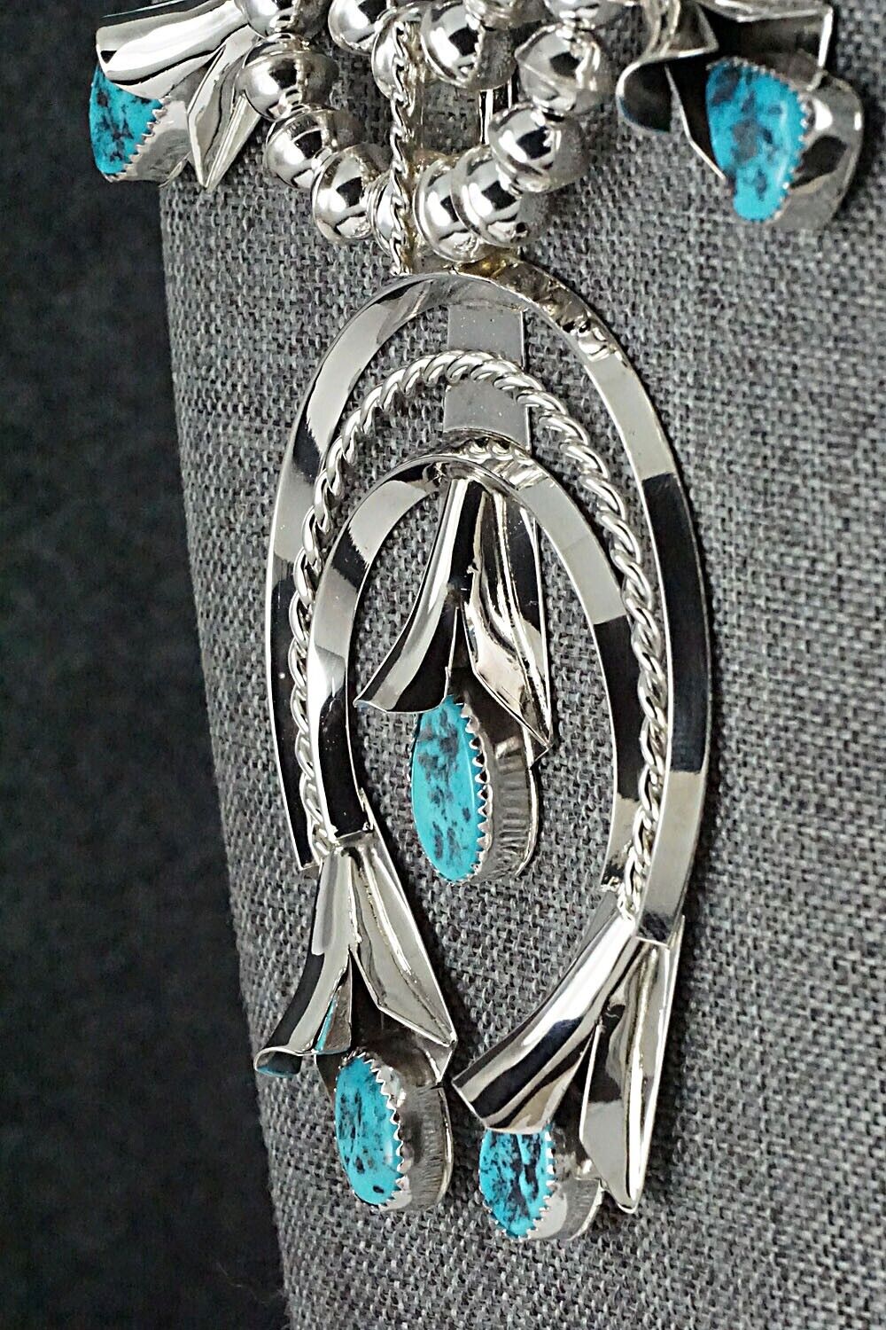 Turquoise & Sterling Silver Squash Blossom Set - Louise Yazzie