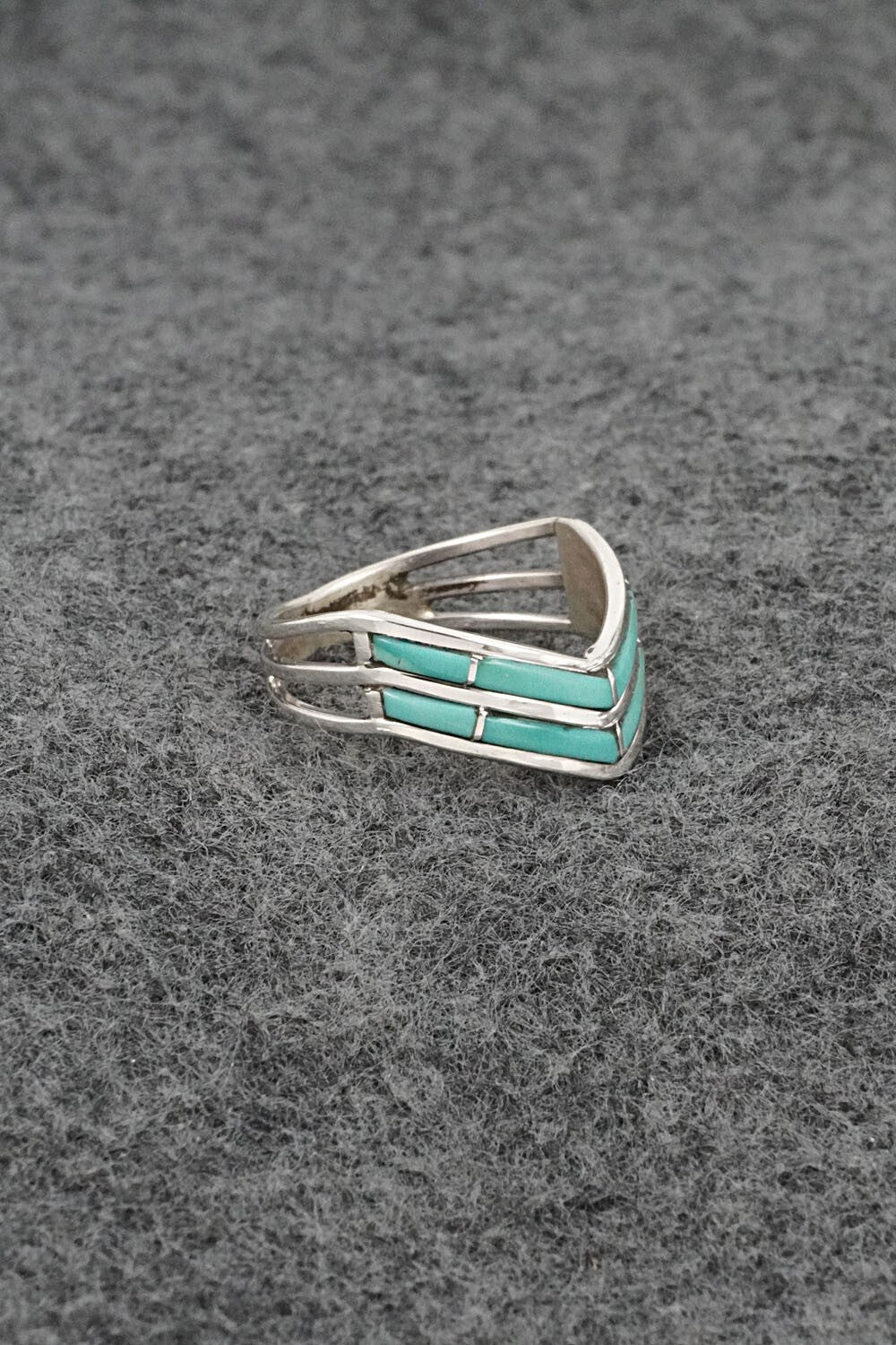 Turquoise & Sterling Silver Ring - Andrew Enrico - Size 7
