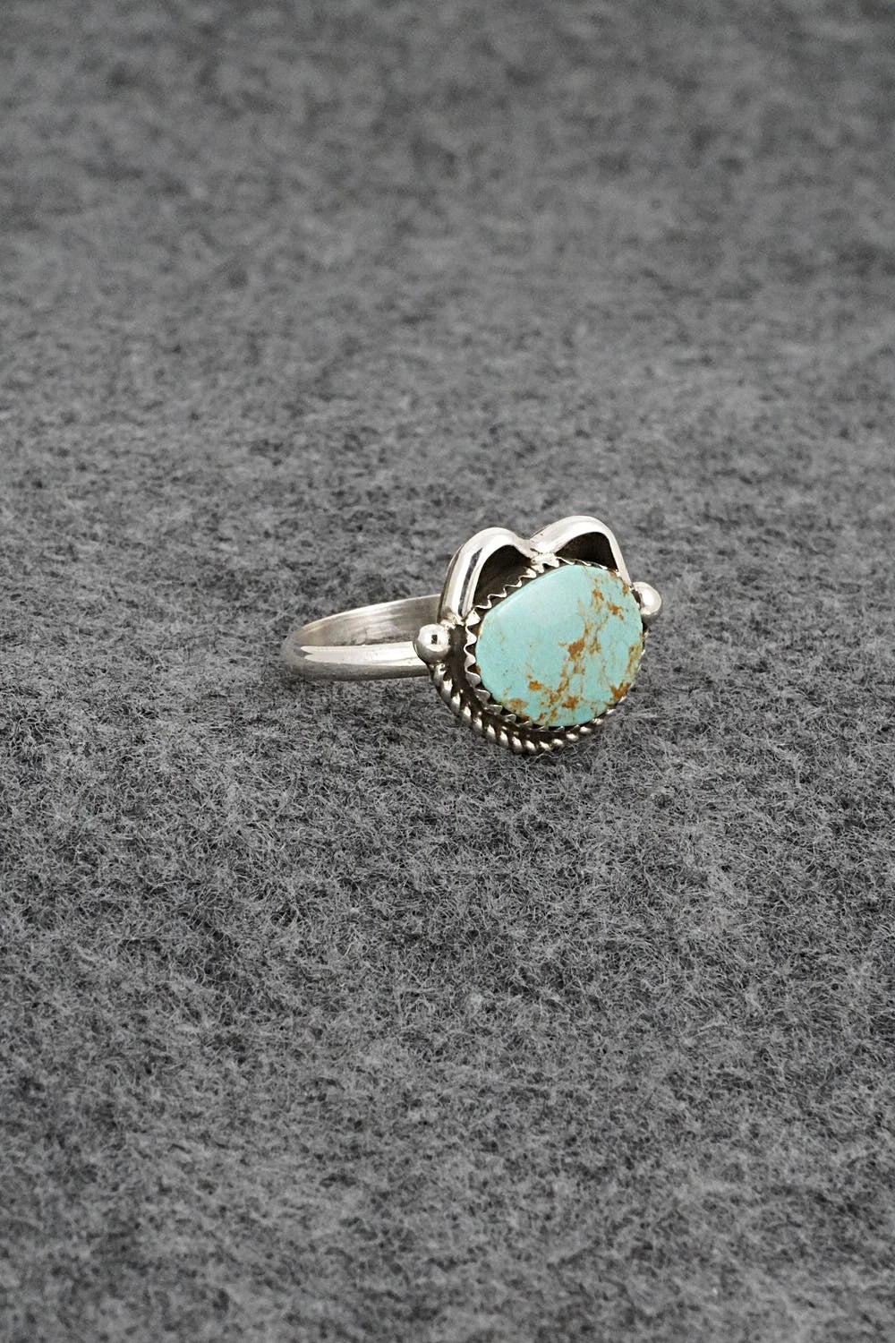 Turquoise & Sterling Silver Ring - Priscilla Reeder - Size 8