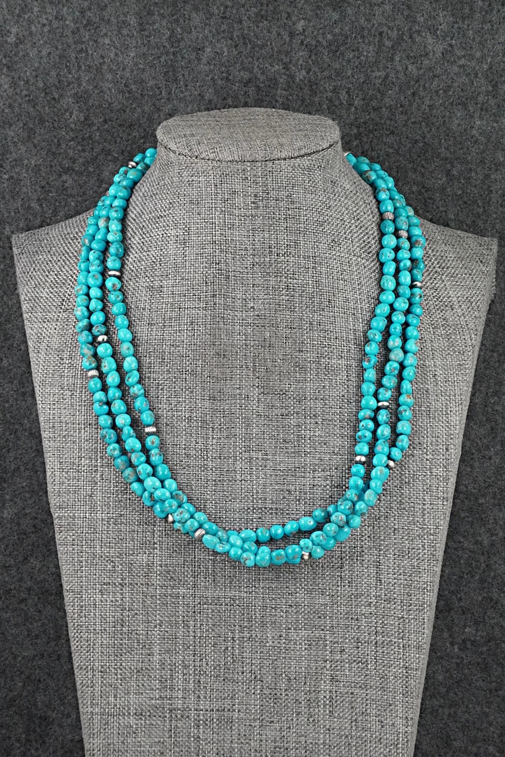 Turquoise & Sterling Silver Necklace - Theresa Skeets
