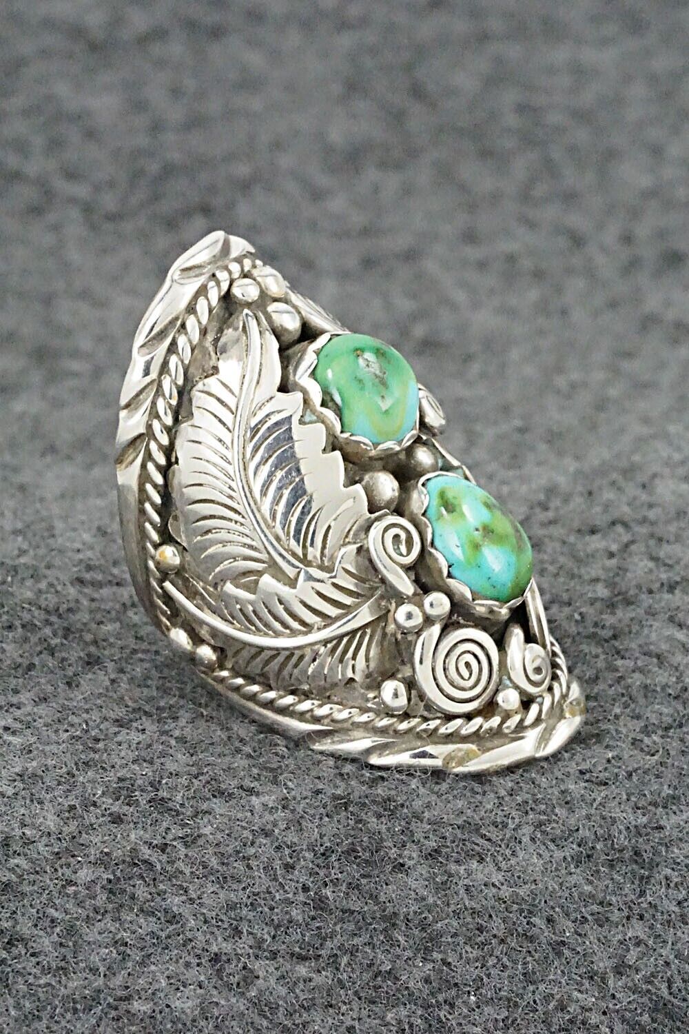 Turquoise & Sterling Silver Ring - Julia Etsitty - Size 8.5