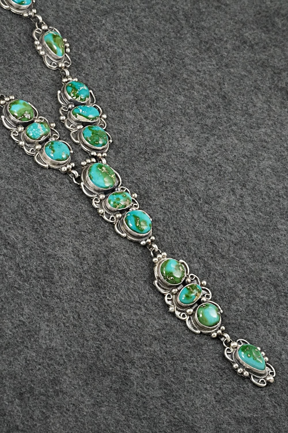 Turquoise & Sterling Silver Necklace and Earrings Set - Kathleen Livingston