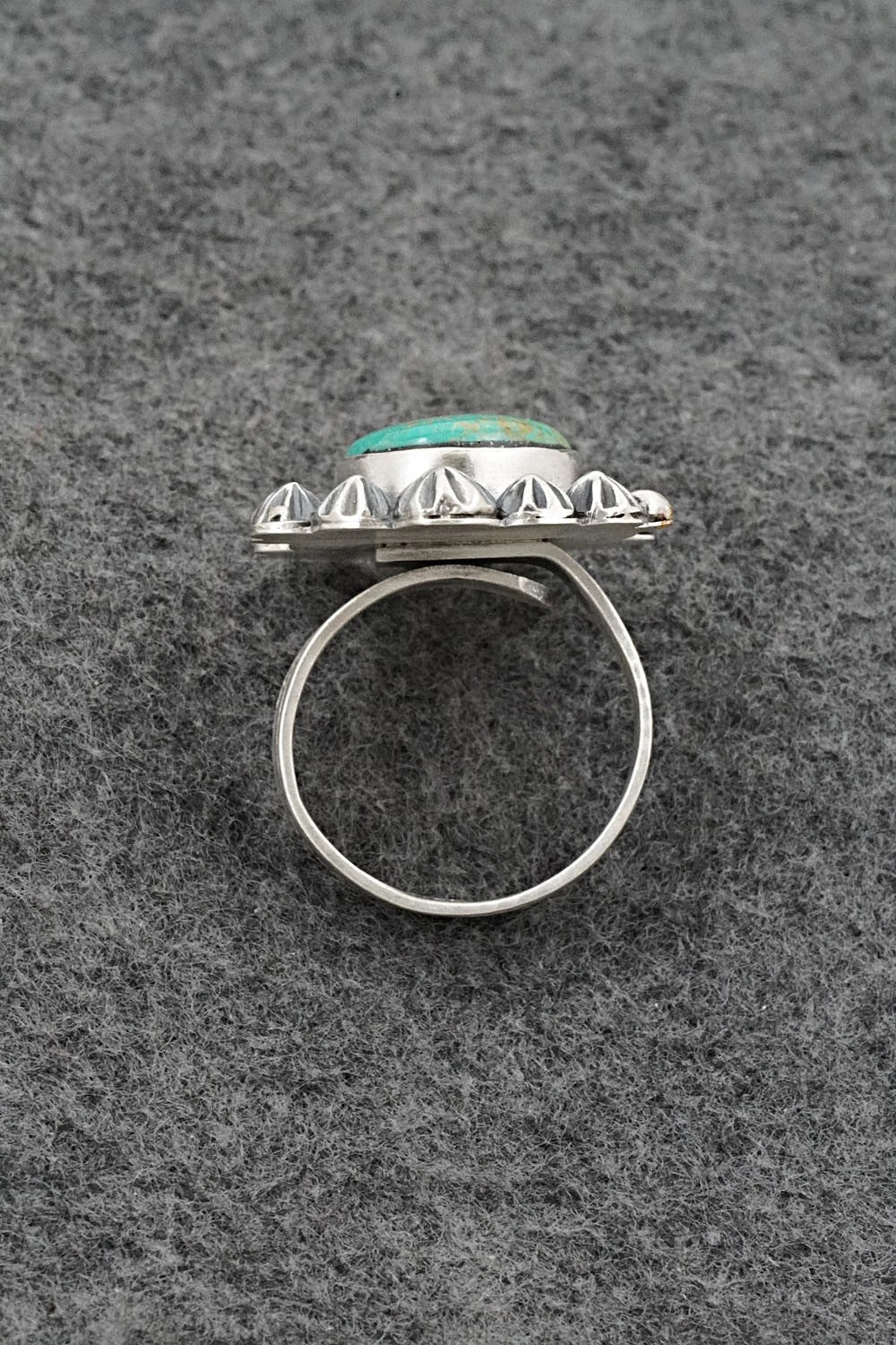 Turquoise & Sterling Silver Ring - Cordell Platero - Size Adjustable