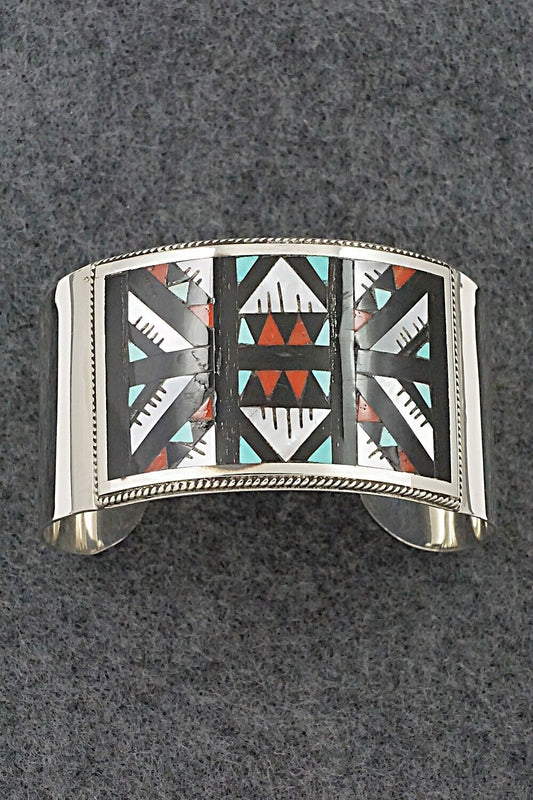 Multi-Stone & Sterling Silver Inlay Bracelet - Leander Othole