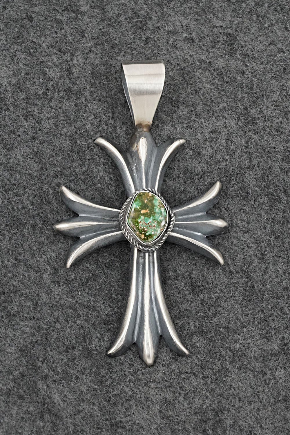 Turquoise & Sterling Silver Pendant - Harrison Bitsue