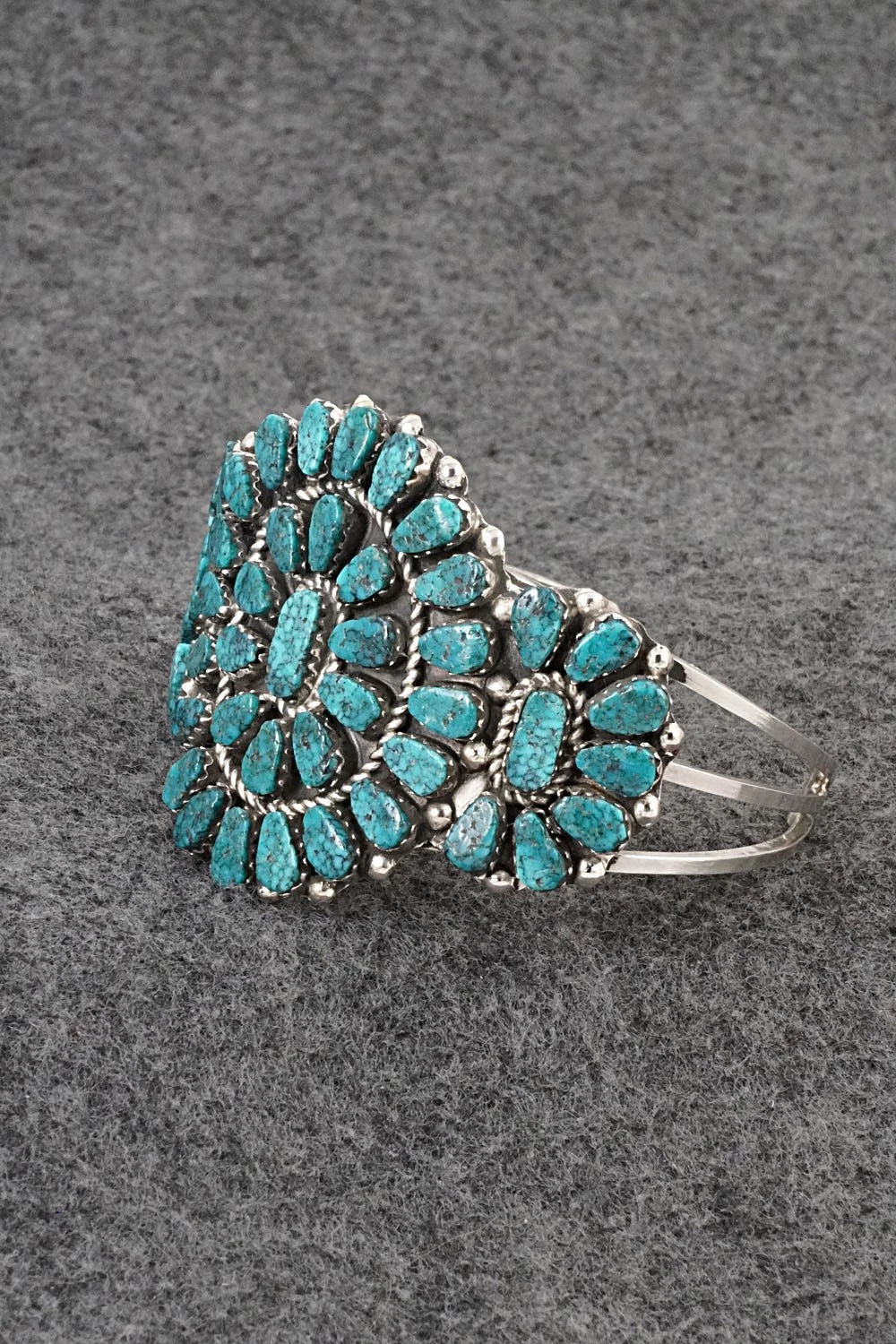 Turquoise & Sterling Silver Bracelet - Griffin & Vangie Tsabetsaye