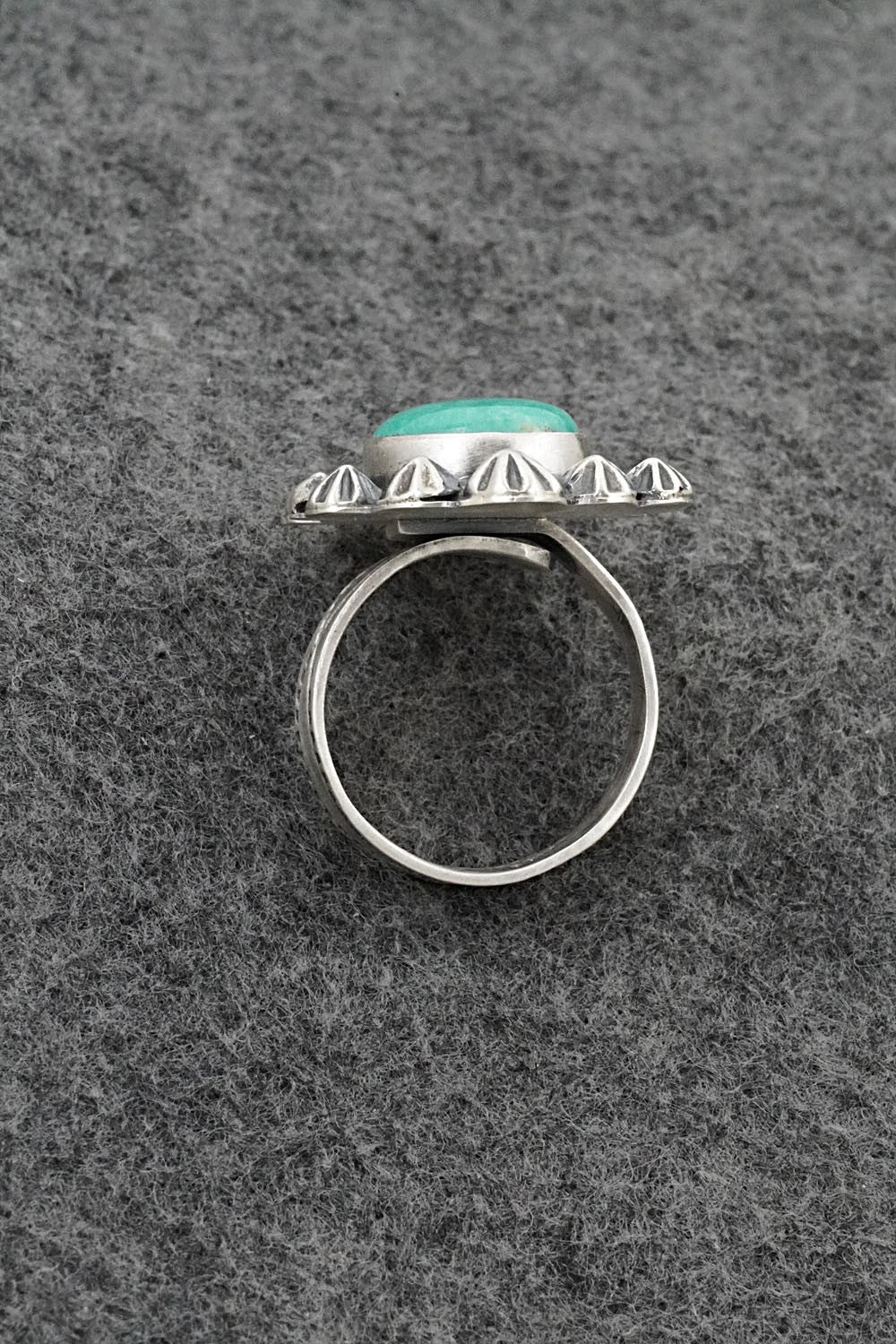 Turquoise & Sterling Silver Ring - Cordell Platero - Size Adjustable