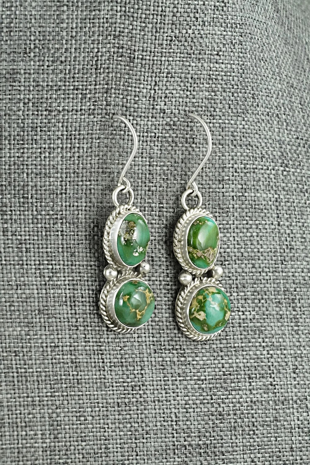 Turquoise & Sterling Silver Earrings - Eugene Gruber