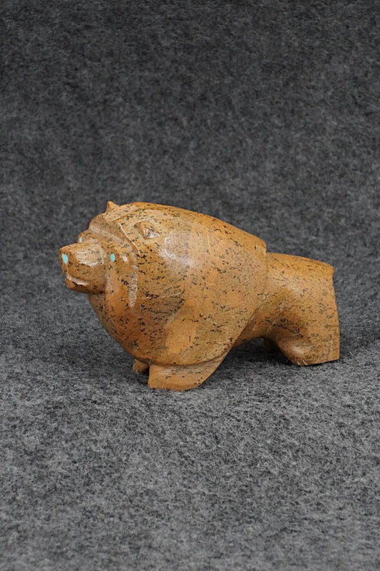 Lion Zuni Fetish Carving - Enrike Leekya