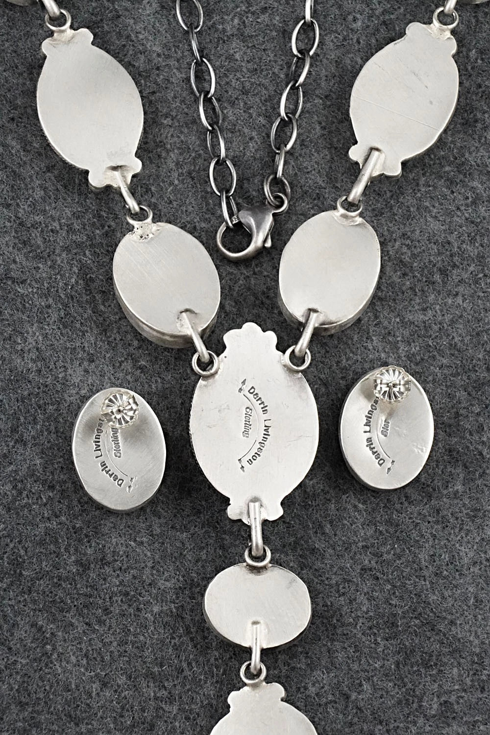 Spiny Oyster & Sterling Silver Necklace and Earrings Set - Kathleen Livingston